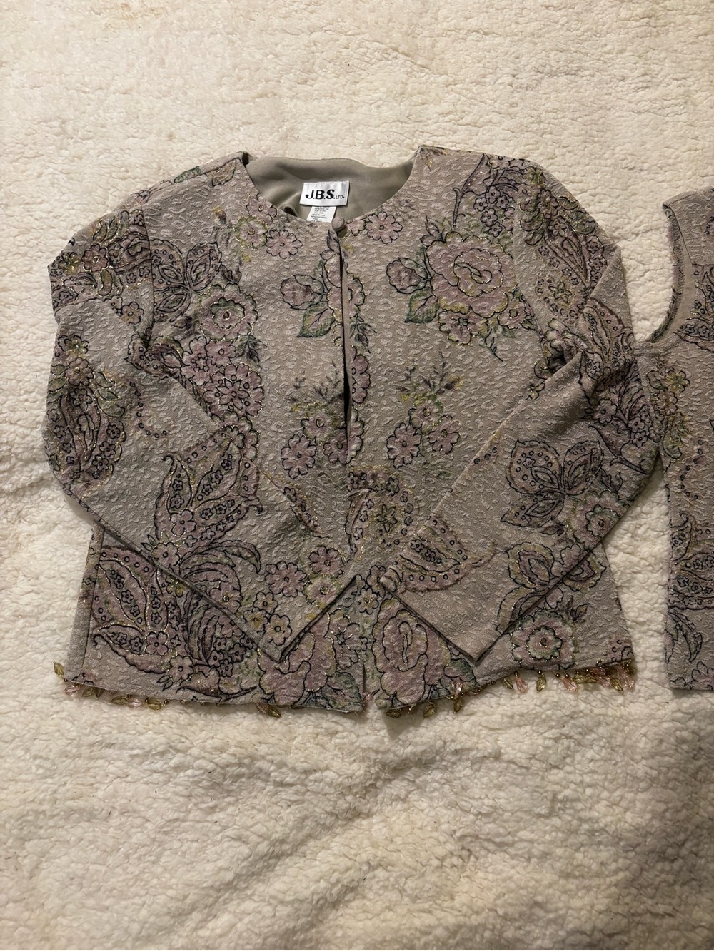 J.B.S. Floral Embroidered tank top & cardigan set1806